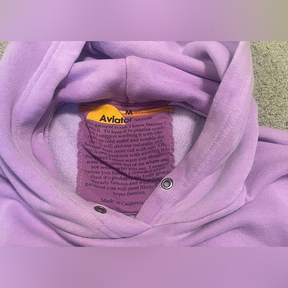 AVIATOR NATION LOGO PULLOVER RELAXED HOODIE - NEON PURPLE - Picture 7 of 8
